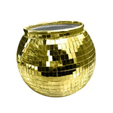 Maxbell Disco Ball Mirror Ice Bucket Keep Ice Cooling Longer Glass Drinkware for BBQ Gold