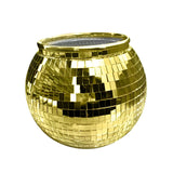 Maxbell Disco Ball Mirror Ice Bucket Keep Ice Cooling Longer Glass Drinkware for BBQ Gold