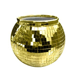 Maxbell Disco Ball Mirror Ice Bucket Keep Ice Cooling Longer Glass Drinkware for BBQ Gold