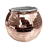 Maxbell Disco Ball Mirror Ice Bucket Keep Ice Cooling Longer Glass Drinkware for BBQ Rose Gold