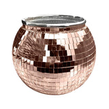 Maxbell Disco Ball Mirror Ice Bucket Keep Ice Cooling Longer Glass Drinkware for BBQ Rose Gold