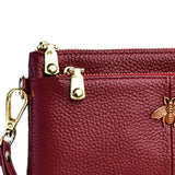 Maxbell Women Wallet Casual Stylish Card Case Handbag with Wrist Strap Party Camping red