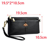 Maxbell Women Wallet Casual Stylish Card Case Handbag with Wrist Strap Party Camping black
