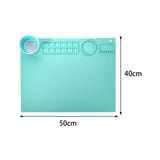 Maxbell Silicone Painting Mat with Cup 19.69"x15.75" Silicone Art Mat for Art Create Light blue