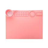 Maxbell Silicone Painting Mat with Cup 19.69"x15.75" Silicone Art Mat for Art Create Pink