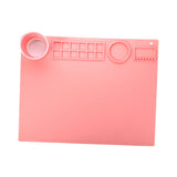 Maxbell Silicone Painting Mat with Cup 19.69"x15.75" Silicone Art Mat for Art Create Pink
