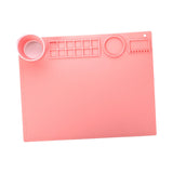 Maxbell Silicone Painting Mat with Cup 19.69"x15.75" Silicone Art Mat for Art Create Pink