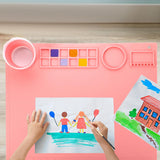 Maxbell Silicone Painting Mat with Cup 19.69"x15.75" Silicone Art Mat for Art Create Pink