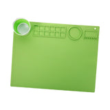 Maxbell Silicone Painting Mat with Cup 19.69"x15.75" Silicone Art Mat for Art Create Green