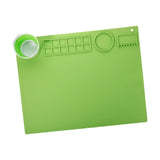 Maxbell Silicone Painting Mat with Cup 19.69"x15.75" Silicone Art Mat for Art Create Green