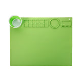 Maxbell Silicone Painting Mat with Cup 19.69"x15.75" Silicone Art Mat for Art Create Green