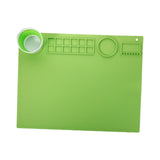 Maxbell Silicone Painting Mat with Cup 19.69"x15.75" Silicone Art Mat for Art Create Green