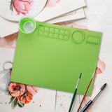 Maxbell Silicone Painting Mat with Cup 19.69"x15.75" Silicone Art Mat for Art Create Green