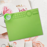 Maxbell Silicone Painting Mat with Cup 19.69"x15.75" Silicone Art Mat for Art Create Green