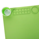 Maxbell Silicone Painting Mat with Cup 19.69"x15.75" Silicone Art Mat for Art Create Green