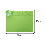 Maxbell Silicone Painting Mat with Cup 19.69"x15.75" Silicone Art Mat for Art Create Green