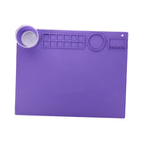 Maxbell Silicone Painting Mat with Cup 19.69"x15.75" Silicone Art Mat for Art Create Violet