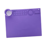 Maxbell Silicone Painting Mat with Cup 19.69"x15.75" Silicone Art Mat for Art Create Violet