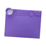 Maxbell Silicone Painting Mat with Cup 19.69"x15.75" Silicone Art Mat for Art Create Violet