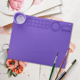Maxbell Silicone Painting Mat with Cup 19.69"x15.75" Silicone Art Mat for Art Create Violet