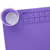 Maxbell Silicone Painting Mat with Cup 19.69"x15.75" Silicone Art Mat for Art Create Violet