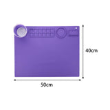 Maxbell Silicone Painting Mat with Cup 19.69"x15.75" Silicone Art Mat for Art Create Violet