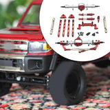 Maxbell RC Car Accessory Front and Rear Assembly Kits for MN82 LC79 MN78 1/12 RC Car Red