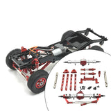 Maxbell RC Car Accessory Front and Rear Assembly Kits for MN82 LC79 MN78 1/12 RC Car Red
