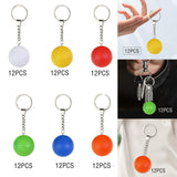 Maxbell 12Pcs Pickleball Keychain Hanging Toy Metal Keyring for Backpack Purse Decor White