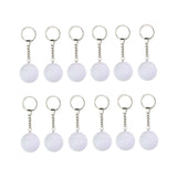 Maxbell 12Pcs Pickleball Keychain Hanging Toy Metal Keyring for Backpack Purse Decor White