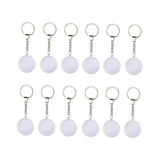 Maxbell 12Pcs Pickleball Keychain Hanging Toy Metal Keyring for Backpack Purse Decor White