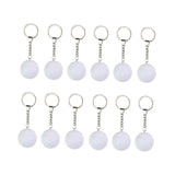 Maxbell 12Pcs Pickleball Keychain Hanging Toy Metal Keyring for Backpack Purse Decor White