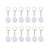 Maxbell 12Pcs Pickleball Keychain Hanging Toy Metal Keyring for Backpack Purse Decor White