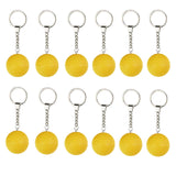 Maxbell 12Pcs Pickleball Keychain Hanging Toy Metal Keyring for Backpack Purse Decor Yellow