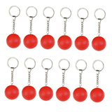 Maxbell 12Pcs Pickleball Keychain Hanging Toy Metal Keyring for Backpack Purse Decor Red