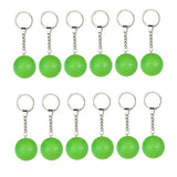 Maxbell 12Pcs Pickleball Keychain Hanging Toy Metal Keyring for Backpack Purse Decor Green