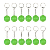 Maxbell 12Pcs Pickleball Keychain Hanging Toy Metal Keyring for Backpack Purse Decor Green