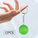 Maxbell 12Pcs Pickleball Keychain Hanging Toy Metal Keyring for Backpack Purse Decor Green