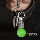 Maxbell 12Pcs Pickleball Keychain Hanging Toy Metal Keyring for Backpack Purse Decor Green