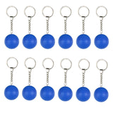 Maxbell 12Pcs Pickleball Keychain Hanging Toy Metal Keyring for Backpack Purse Decor Blue