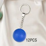 Maxbell 12Pcs Pickleball Keychain Hanging Toy Metal Keyring for Backpack Purse Decor Blue