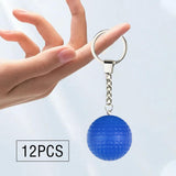 Maxbell 12Pcs Pickleball Keychain Hanging Toy Metal Keyring for Backpack Purse Decor Blue