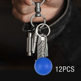 Maxbell 12Pcs Pickleball Keychain Hanging Toy Metal Keyring for Backpack Purse Decor Blue