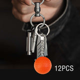 Maxbell 12Pcs Pickleball Keychain Hanging Toy Metal Keyring for Backpack Purse Decor Orange