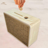 Maxbell Wooden Money Box Home Decoration Sturdy Money Saving Jar for Children Adults A