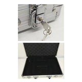 Maxbell Chip Suitcase Box Aluminum Alloy Thicken High Capacity Solid Carrying Case Silver