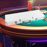 Maxbell Chip Suitcase Box Aluminum Alloy Thicken High Capacity Solid Carrying Case Silver