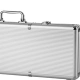 Maxbell Chip Suitcase Box Aluminum Alloy Thicken High Capacity Solid Carrying Case Silver