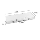 Maxbell Chip Suitcase Box Aluminum Alloy Thicken High Capacity Solid Carrying Case Silver