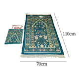 Maxbell Prayer Mat with Carrying Bag Area Rugs for Living Room Travel Bedroom Green